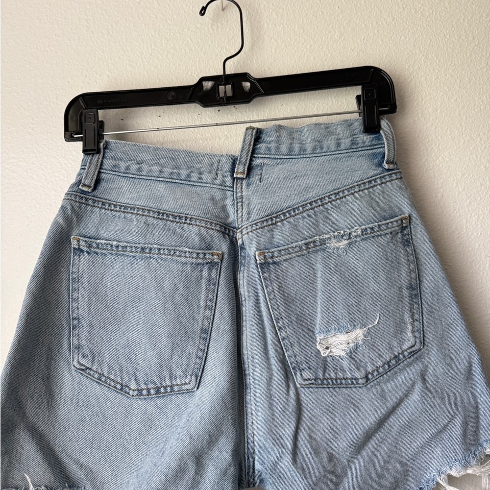 Agolde Distressed crisscross Light Blue Boyfriend Jeans - Picture 5 of 5